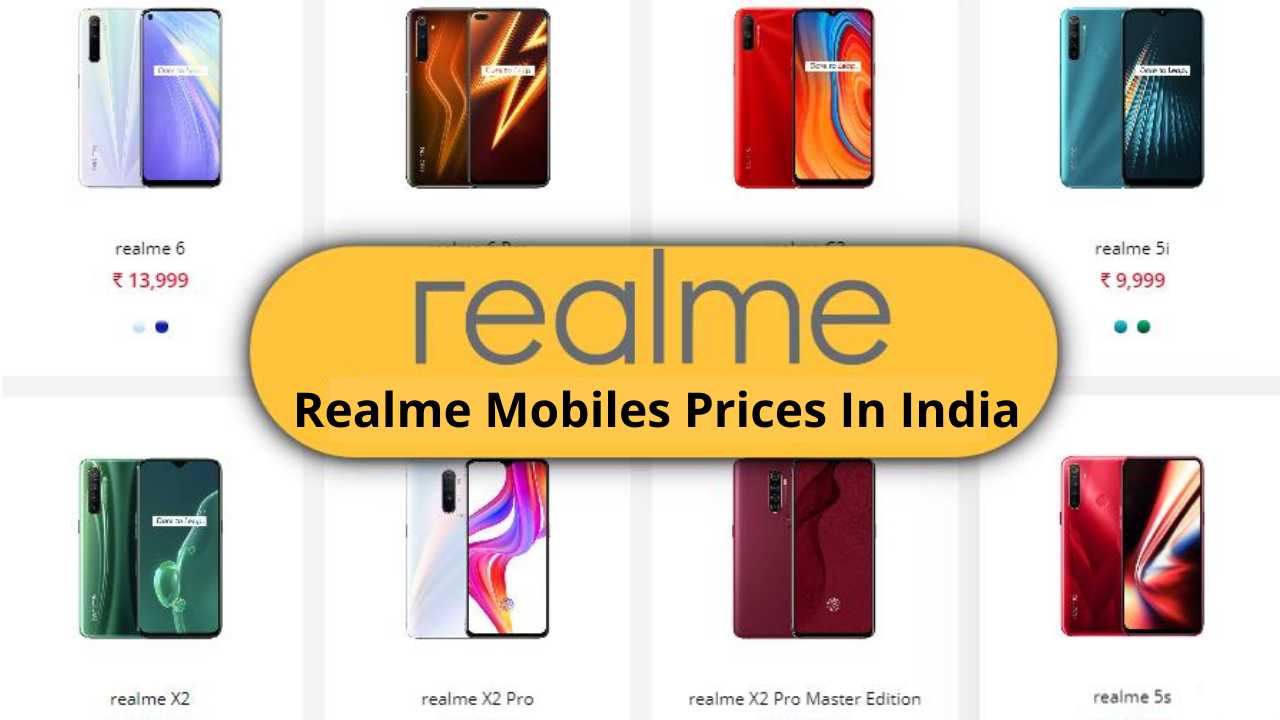 भारत मे Realme मोबाईल के प्राइज रेट