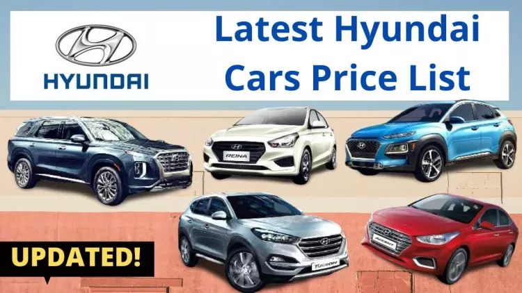 list of hyundai cars with price